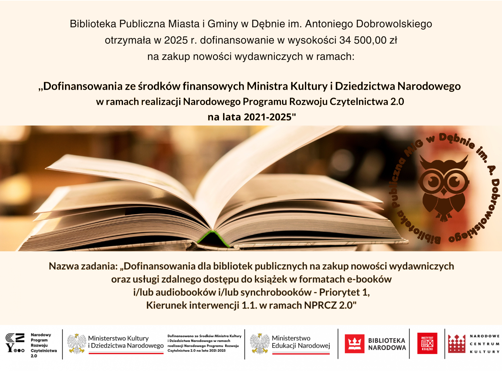 Zdjęcie: Biblioteka otrzymała dofinansowanie na zakup nowości wydawniczych