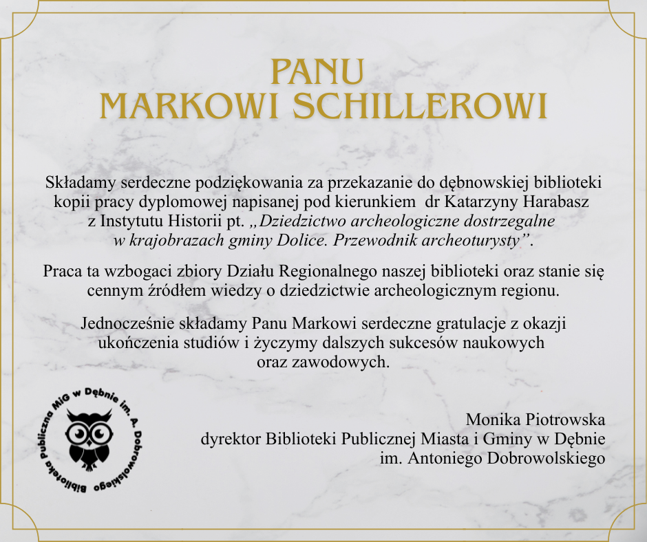 Zdjęcie: Panu Markowi Schillerowi