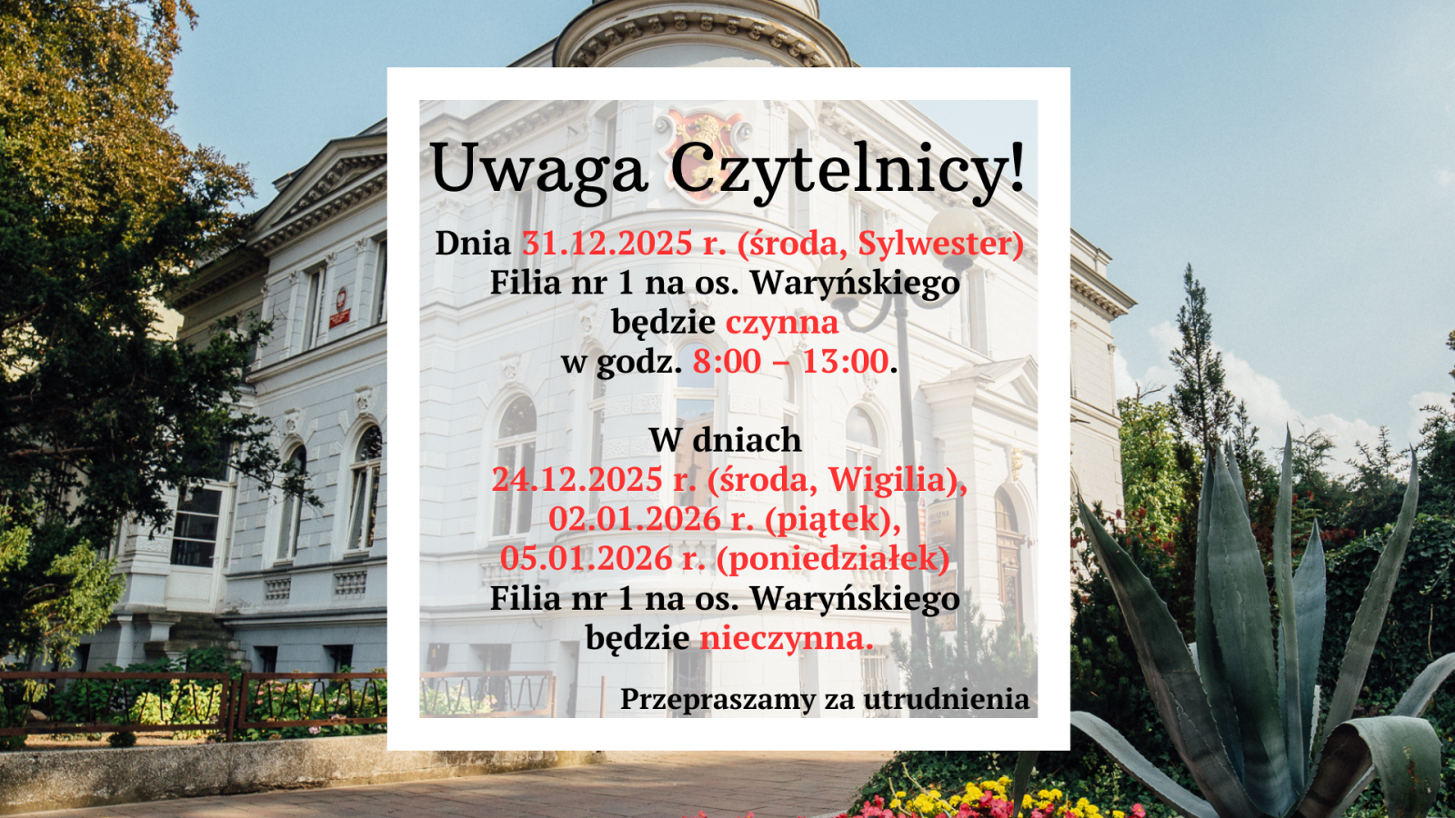 Zdjęcie: Uwaga Czytelnicy!
