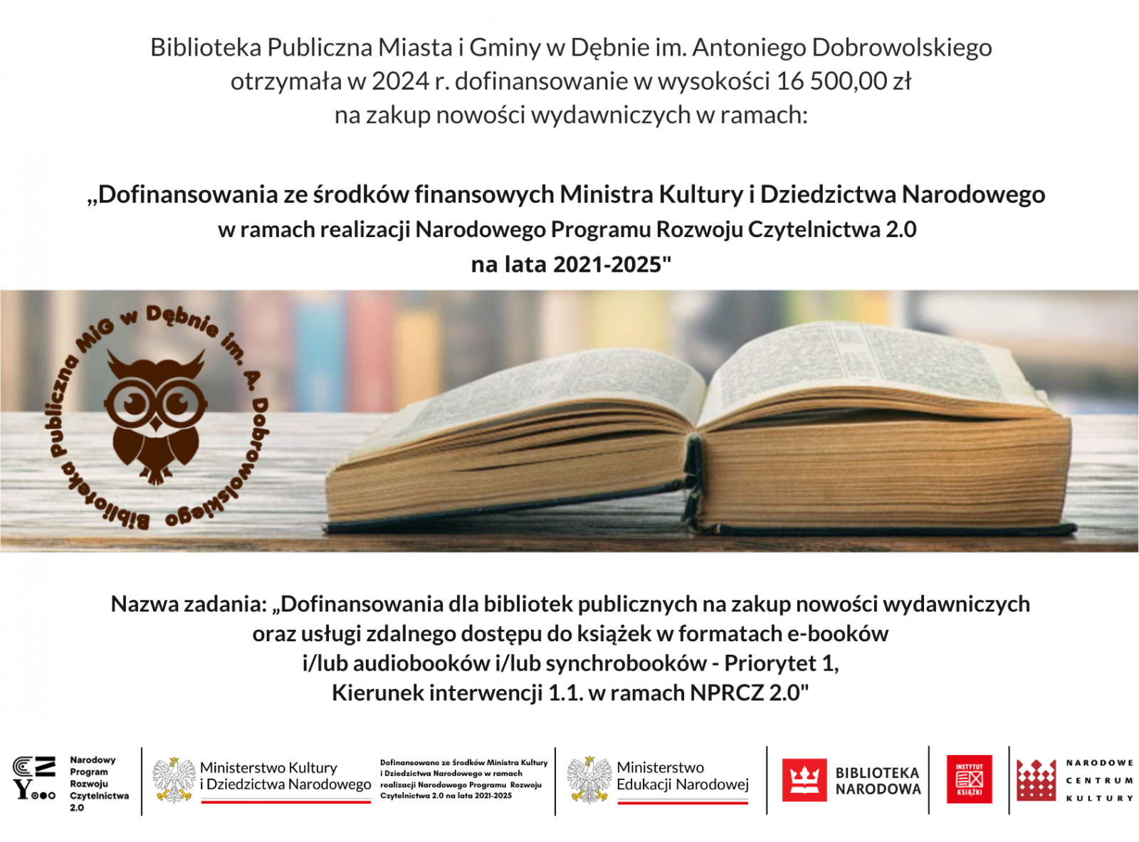 Zdjęcie: Biblioteka otrzymała dofinansowanie na zakup nowości wydawniczych