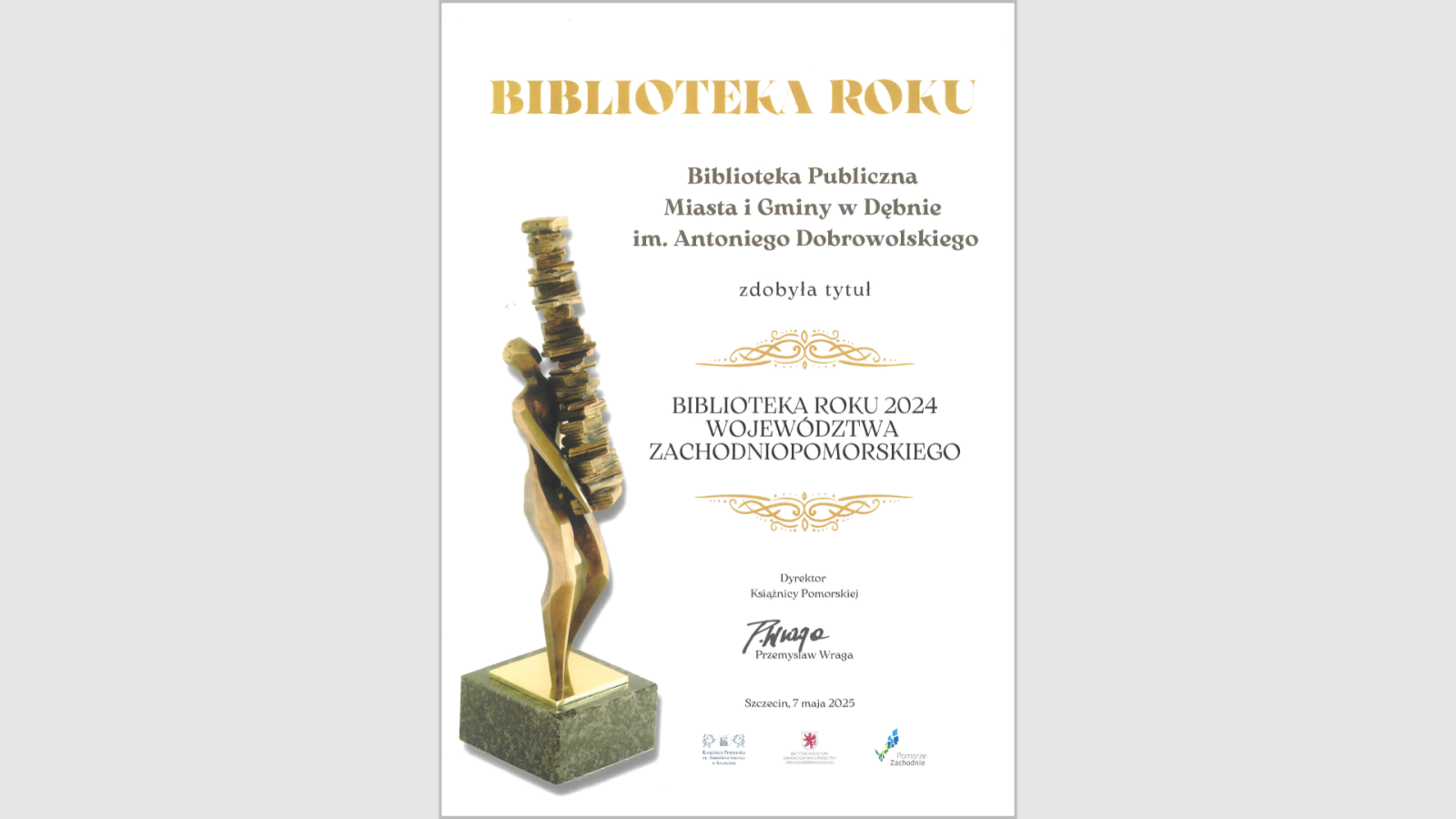 Zdjęcie: Uroczyste wręczenie nagrody Biblioteka Roku 2024