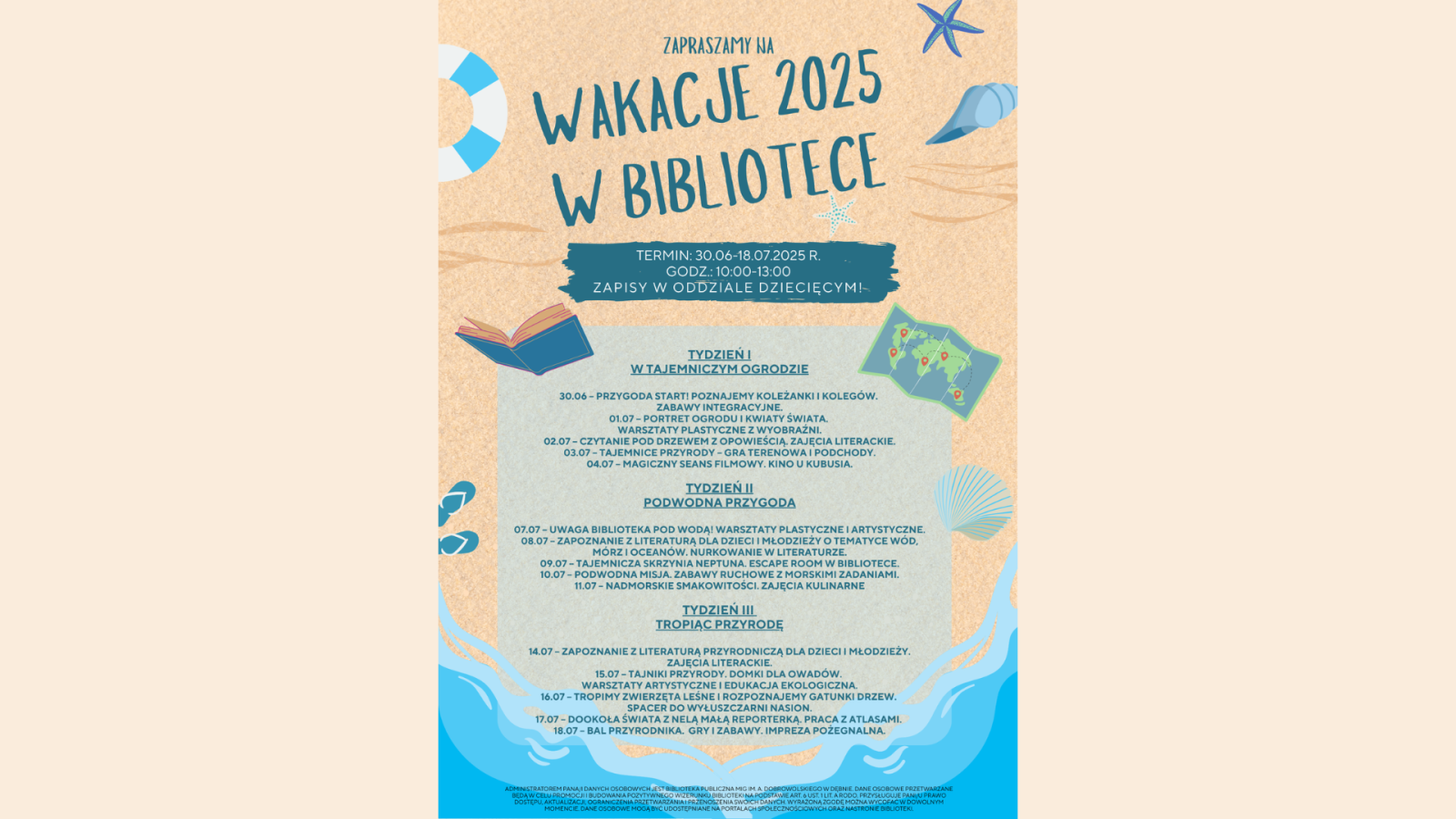 Zdjęcie: Wakacje w Bibliotece 2025 – Ruszyły Zapisy!