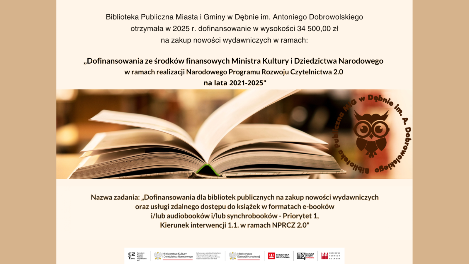 Zdjęcie: Biblioteka otrzymała dofinansowanie na zakup nowości wydawniczych