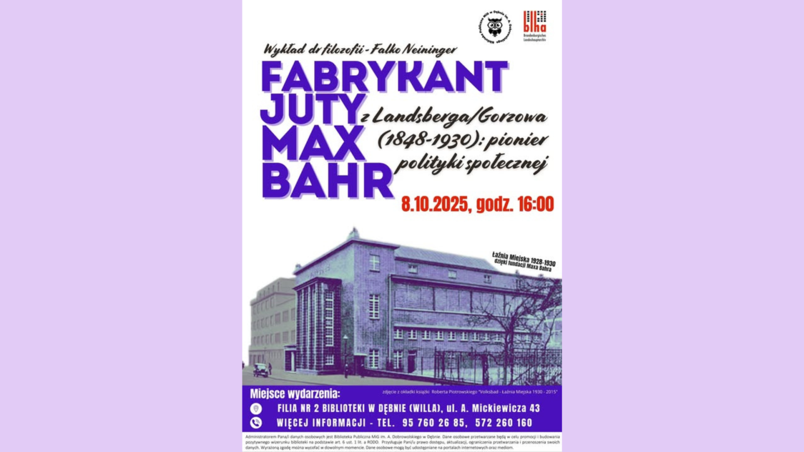 Zdjęcie: „Fabrykant juty Max Bahr z Landsberga/Gorzowa (1848–1930): pionier polityki społecznej”