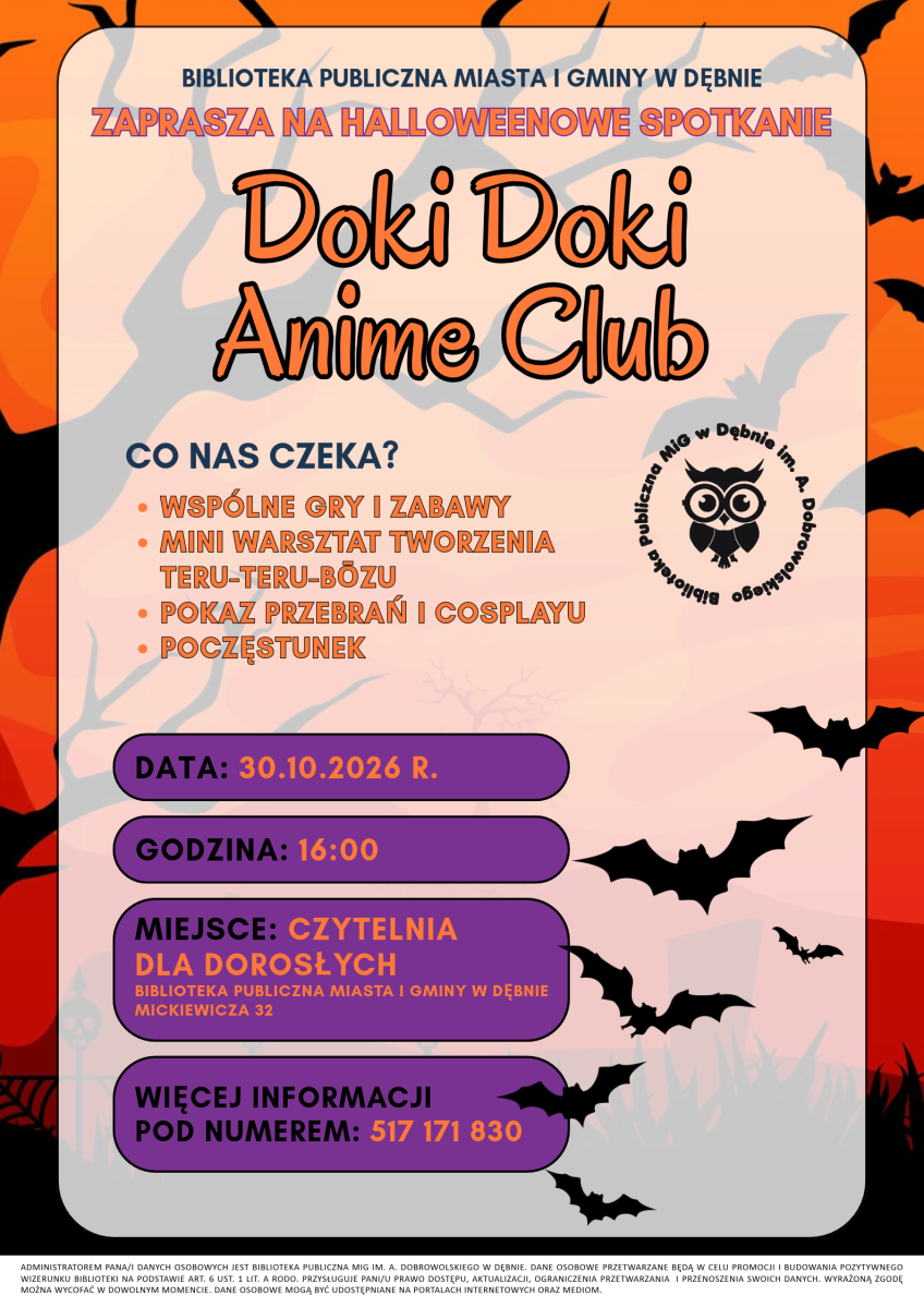Zdjęcie: Halloweenowe spotkanie Klubu Mangi i Anime w bibliotece!
