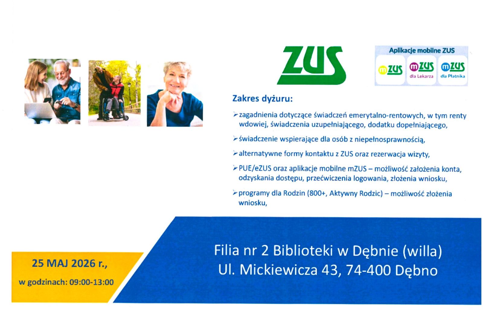 Zdjęcie: Dyżur konsultacyjny ZUS w Filii nr 2