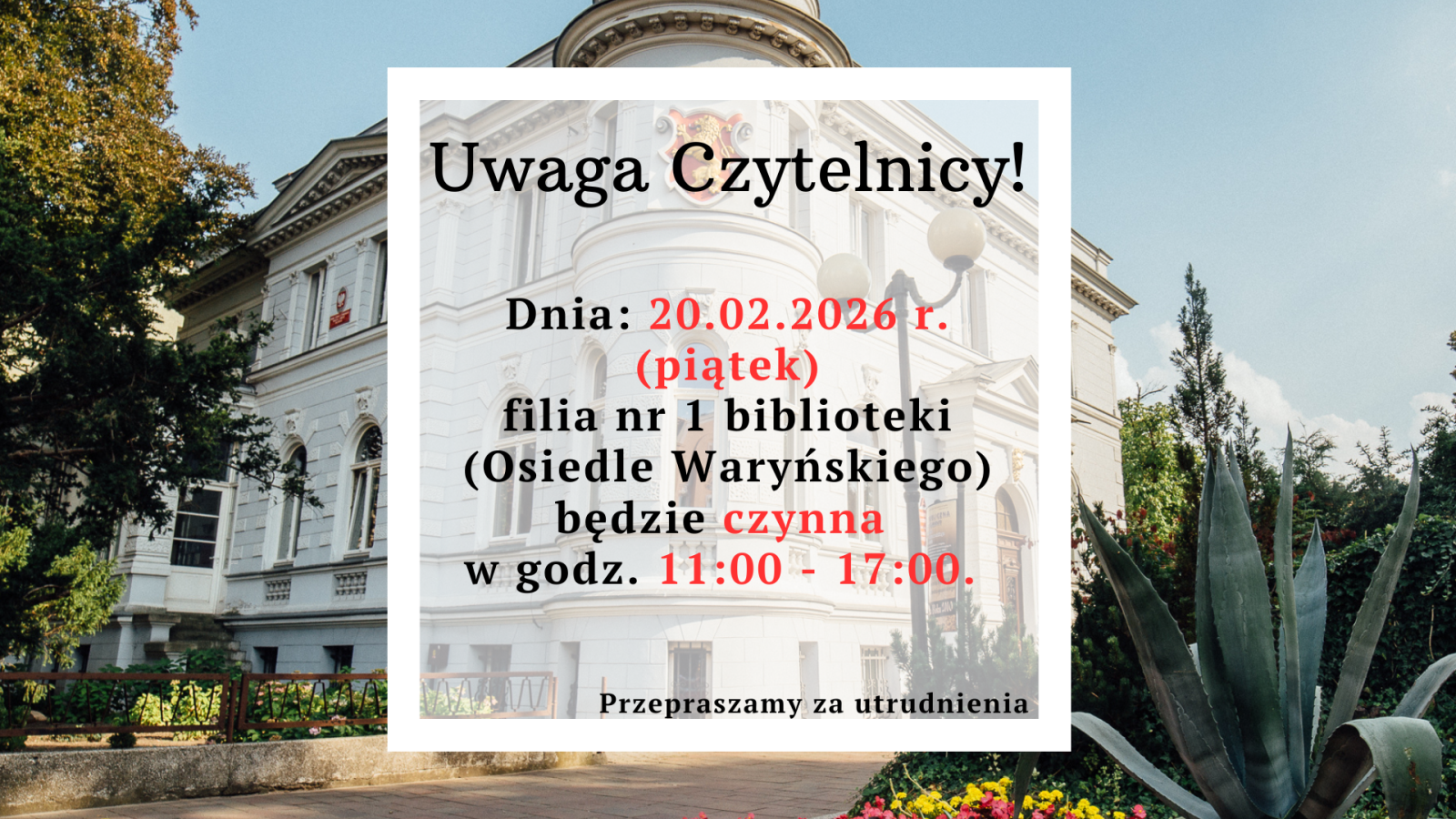 Zdjęcie: Uwaga czytelnicy!