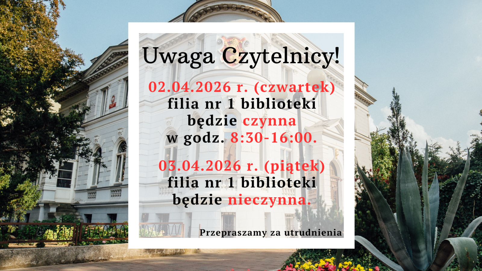 Zdjęcie: Uwaga czytelnicy!