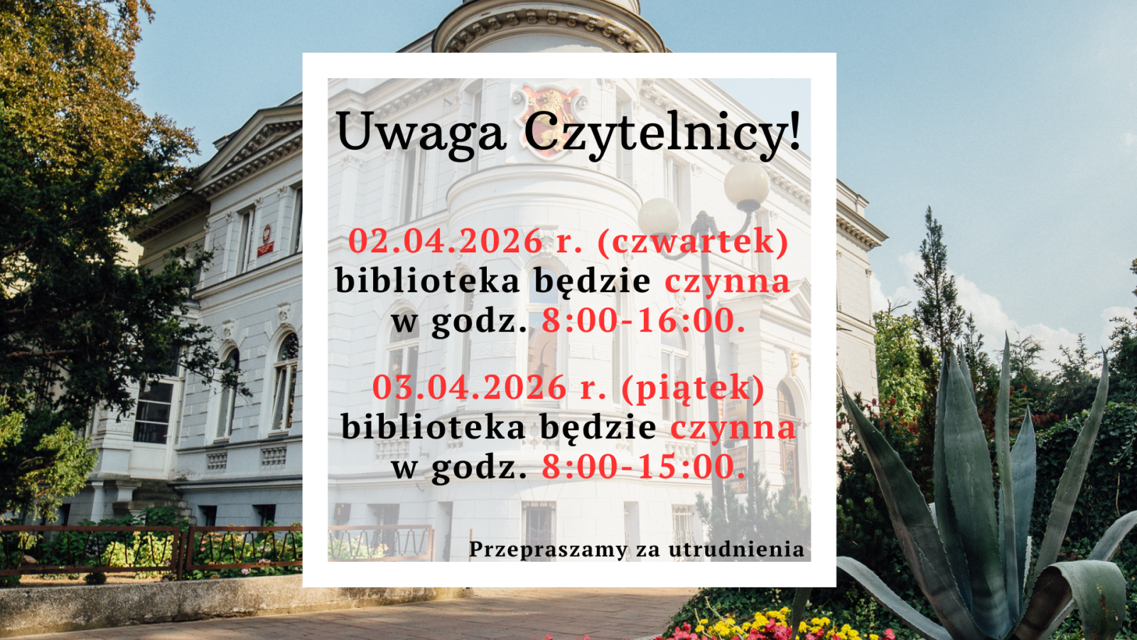 Zdjęcie: Uwaga czytelnicy!
