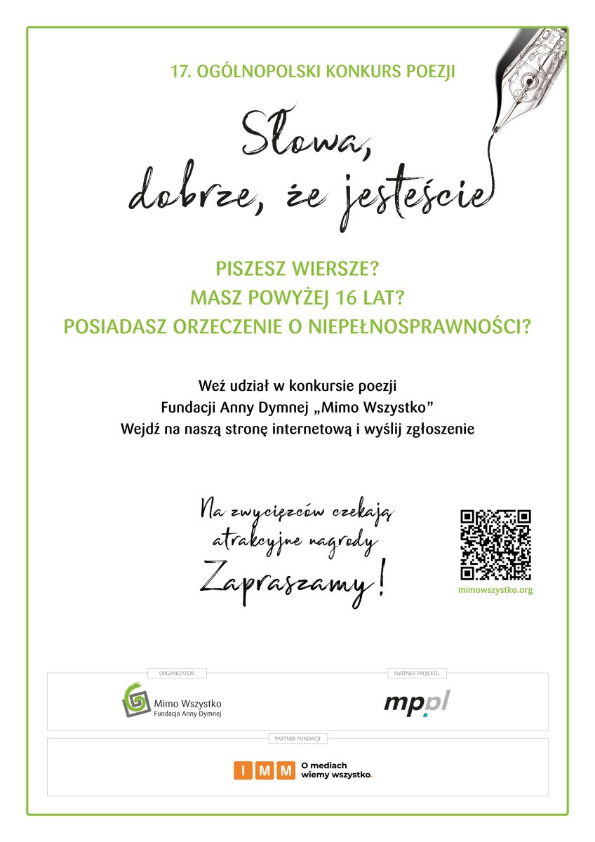 Zdjęcie: Konkurs poetycki „Słowa, dobrze, że jesteście”