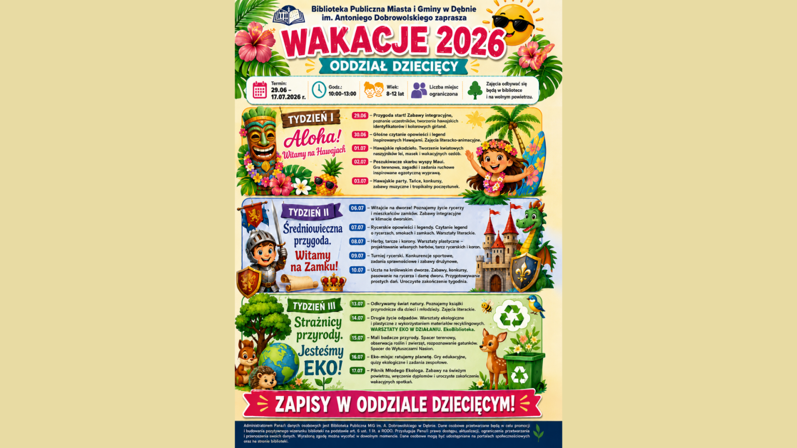 Zdjęcie: WAKACJE W BIBLIOTECE 2026